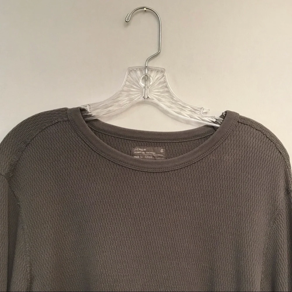 J.Crew Men’s Green Surplus Thermal Size‎ Large Cotton Long Sleeve